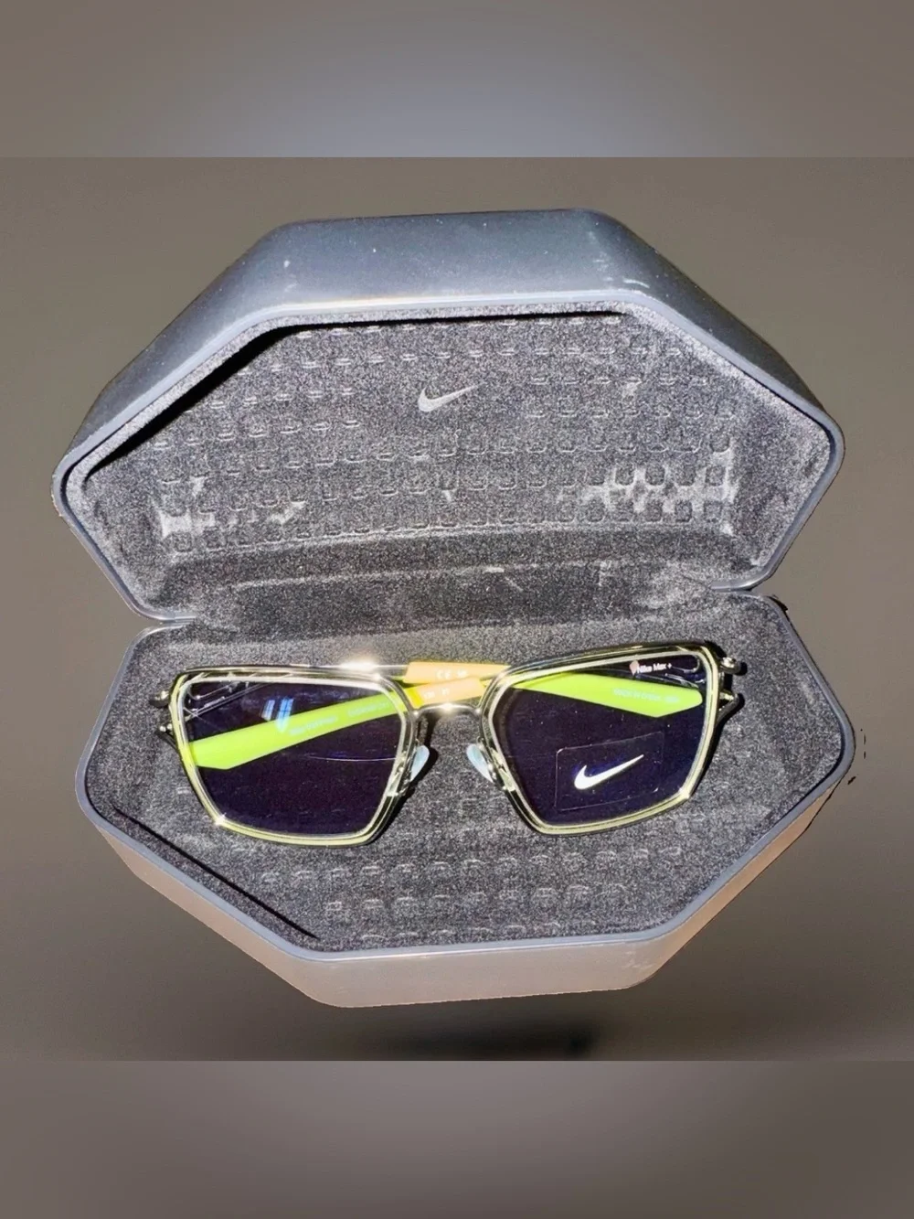 ⚡️Nike Max+ Veil Prism EV24049 Silver Yellow Blue Sunglasses New in Box!⚡️